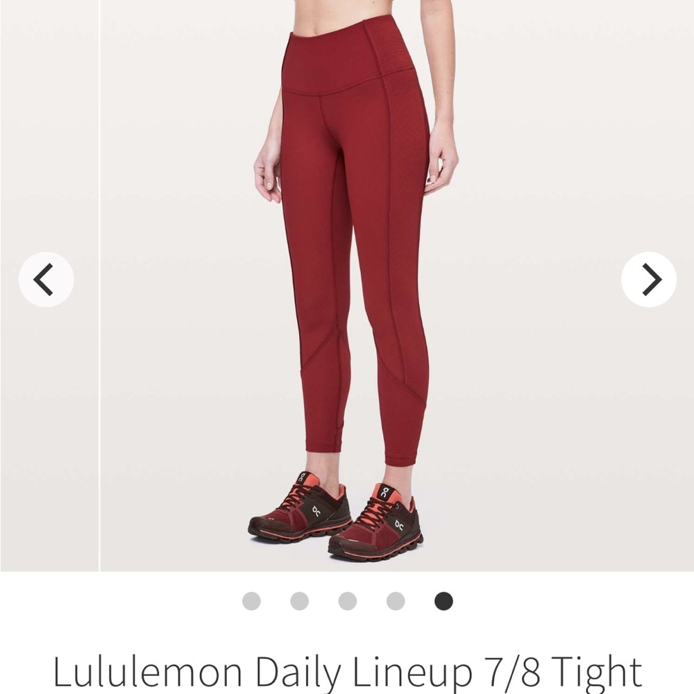 Lululemon Daily Lineup 7/8 Tight *25"
Dark Sport Red